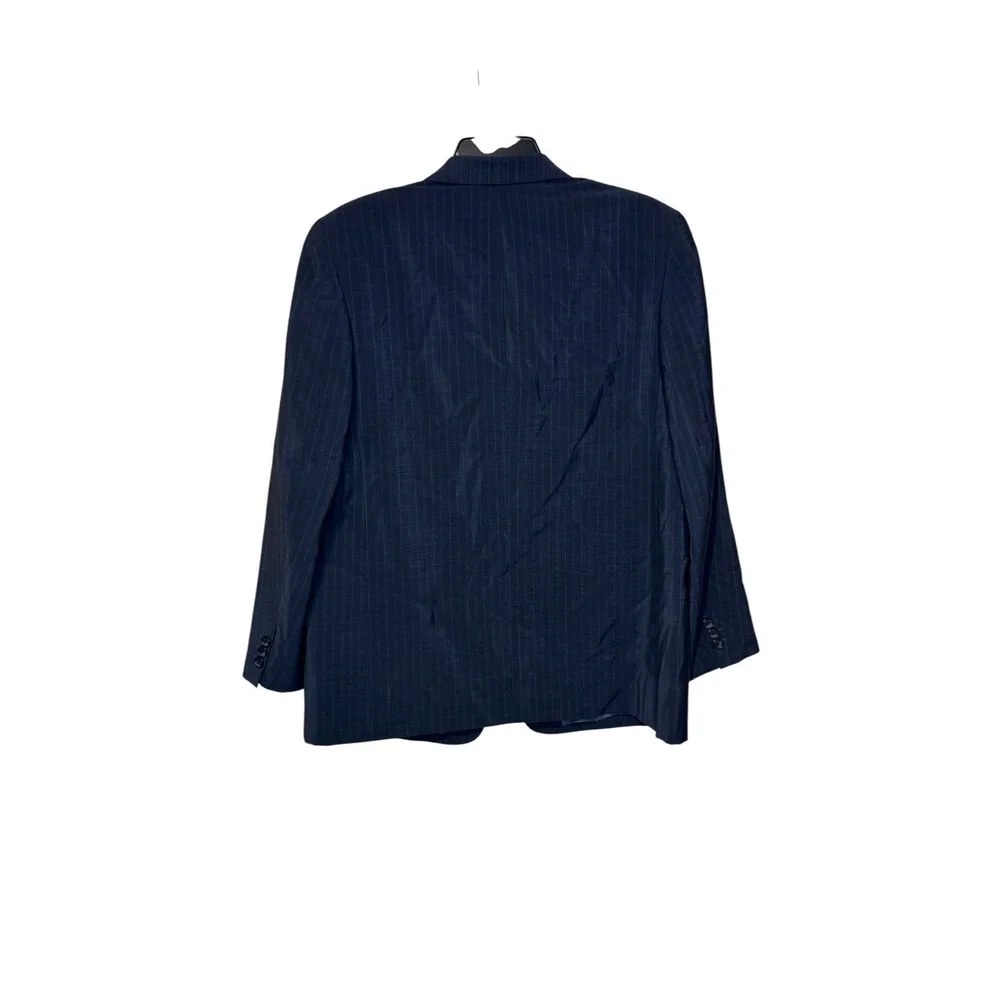 Emenegildo Zegna Women's Blazer‎ Jacket Mohair Trophy 2-Button Pinstriped Sz. 42